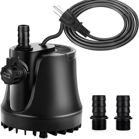 AQQA 265-800 GPH Submersible Aquarium Water Pump with Adjustable Switch, Water Removal and Drainage Sump Cleaning Pump with 2 Nozzles for Aquarium, Pond, Fish Tank, Hydroponics, Backyard