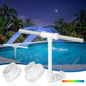 Pool Fountain for Inground Pools, Pool Sprinkler Fountain Upgraded Hydro-Powered Glow Adjustable Spray, Pool Waterfall Fountain Pool Accessories、Cooling & Relaxation