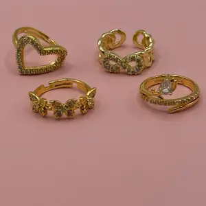 Gold plated rings adjustable