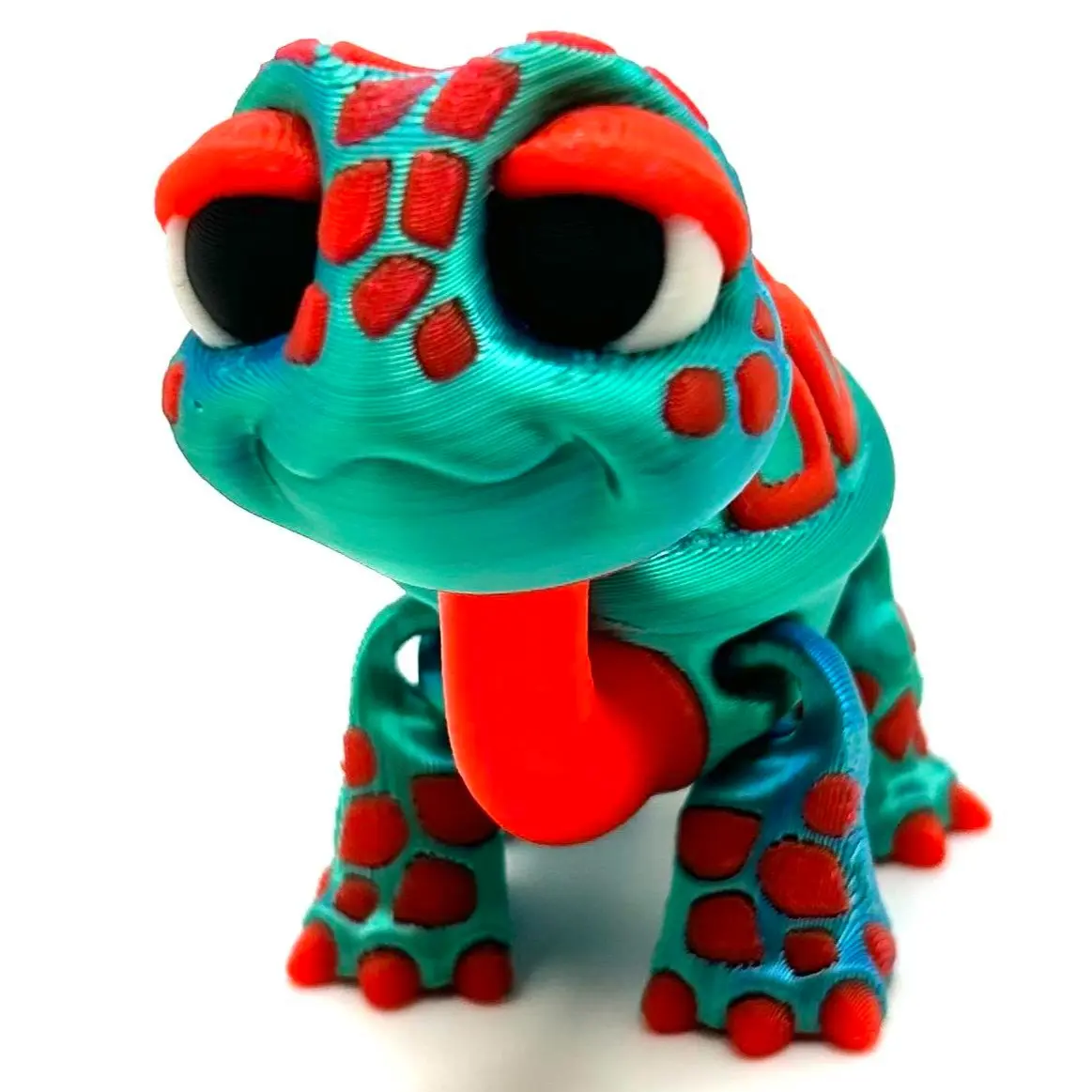 Silk Blue Green/ Glow Red