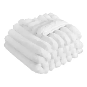 VEVOR Throw Blanket, 50x 60 Inches/ 1270x 1524 mm, Faux Fur Cozy Throw Blankets, Cute Small Fuzzy Throws, Lightweight Super Soft Bed Blanket, Ideal for Couch, Sofa, Bedroom, White