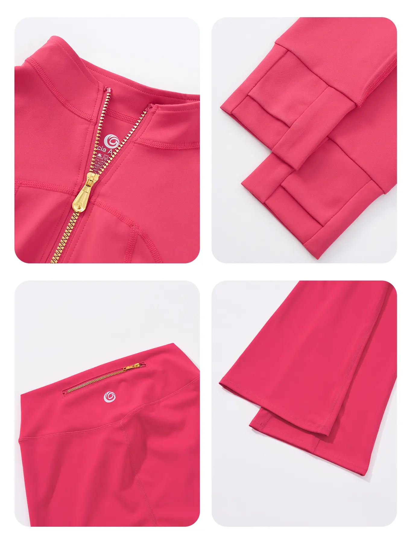 【Gold-Color zipper】Soft Brushed Women's Sporty Jacket, 25'' Inseam Leggings. Gold-Color zipper Jacket with Pockets, Yoga Pants, Thumbholes Design, Casual Wear for Women Sweat Suit Active Dresse Set Try it,travel essentials,camping essentials tiktokshopbac