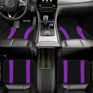 Luxury Plush Car Floor Mats Set, Car Interior Accessory, 4pcs High-Quality Polyester Material, Suitable for Sedans & Suvs, Stylish Print Design, Auto Accessories