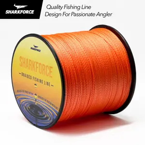 Sharkforce 300M 4 Braid PE Fishing Line for Bass Carp Fishing, Orange, Ultra Strong, Abrasion Resistant, Heavy Duty