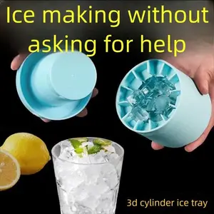 Silicone Round Ice Cube Tray, Food Grade Silicone Mold, Home Use Refrigerator Ice Storage Box, Easy to Use Ice Maker Cup