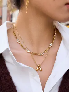 Gorgeous Inlaid Zircon Chain Statement Multilayer Necklace for Women Elegant Luckly Choker Party Jewelry Plated Gold Color Necklaces Gifts