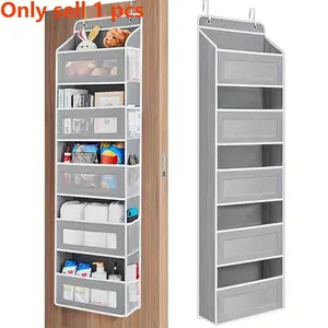 Door Side Storage Rack, Five Layer Hanging Organizer with 10 Large Pockets, Multi Grids Organizer, Anti-Tilt Design, Ideal for Bedroom, Bathroom, Dormitory