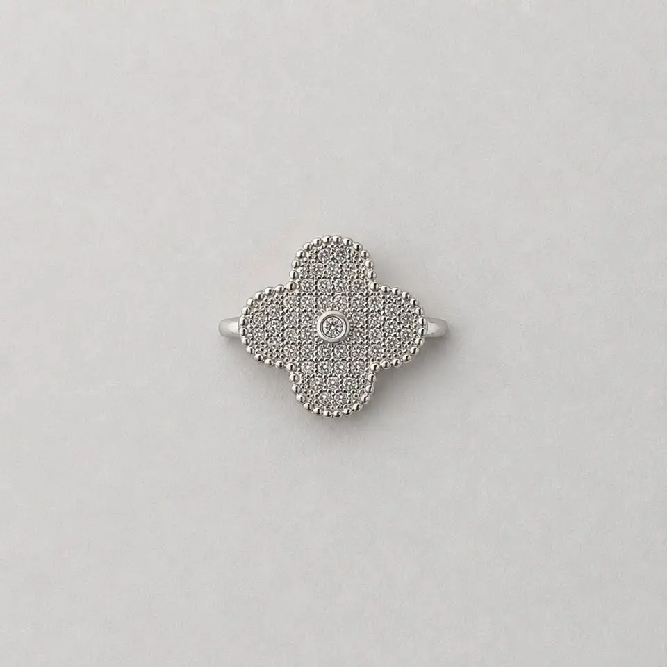 Handmade Craft Silver Clover Ring - Authentic Mexican Silversmith Techniques, Unisex, Sizes 6/7, Minimalist Polished Look, Casual Clean Elegant Style, Must-Have for Jewelry Wardrobes