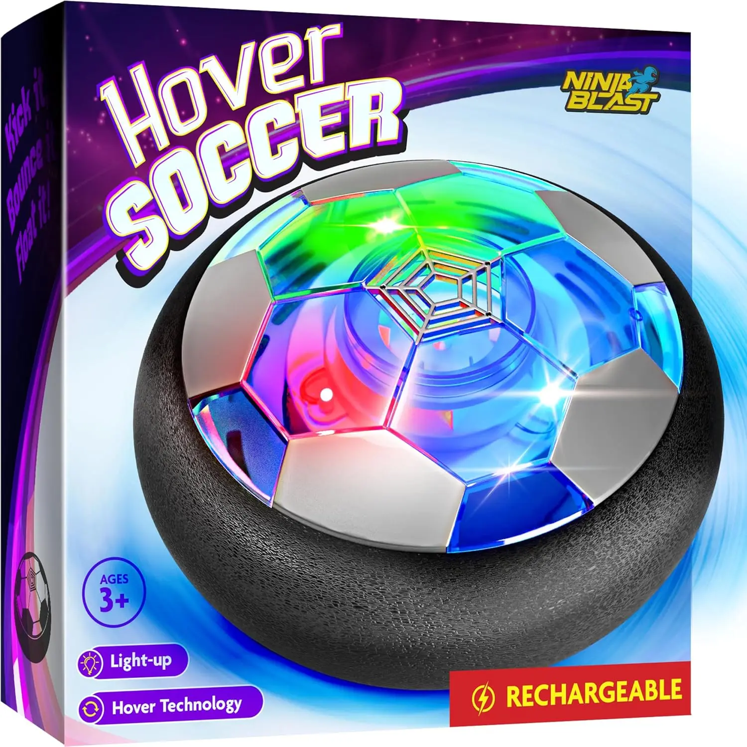 Indoor Hover Soccer Ball Game - LED Light-Up Floating Ball for Kids, Perfect Birthday Present for Ages 3-12