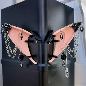 Custom Elf Ears - Large - Black & Silver