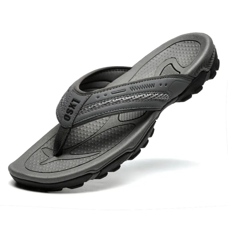 Men\'s Grey And Black Sport Flip Flops Comfort Outdoor Casual Thong Sandal Shoes Amazon.com | Mens Flip Flops Comfort Sport Thong Sandals for  main image 3