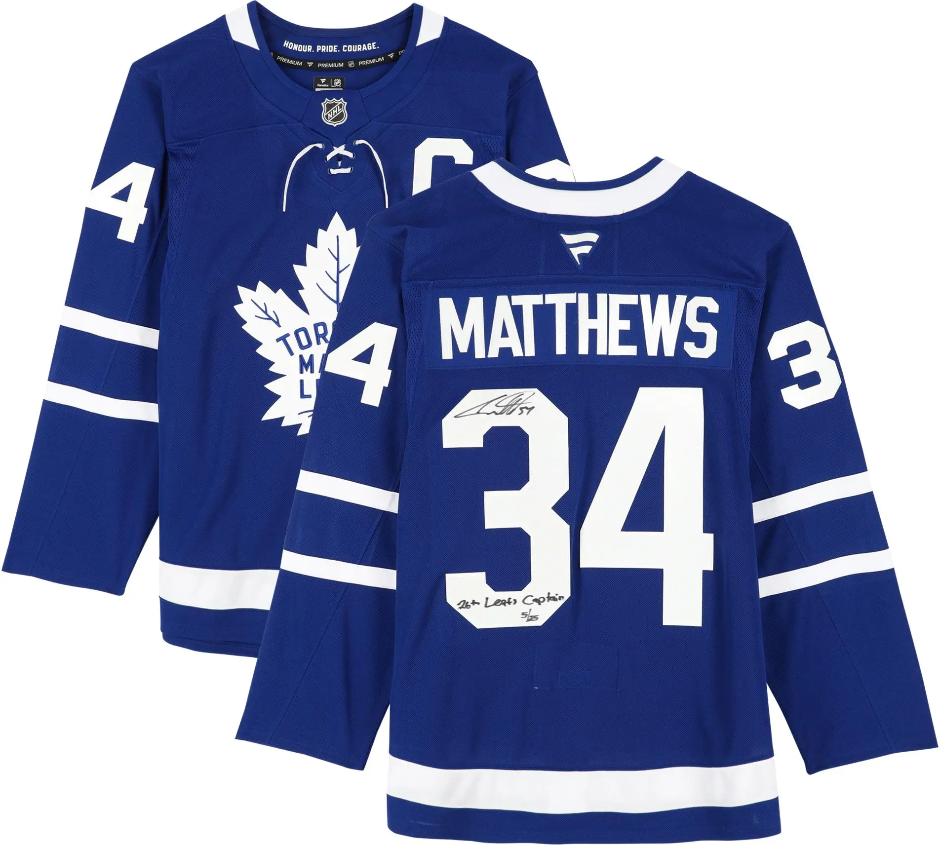Auston Matthews Toronto Maple Leafs Autographed Blue Fanatics Premium Jersey with "26th Leafs Captain" Inscription - Limited Edition of 25 - Fanatics Authentic Certified