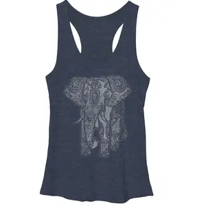 Women's Lost Gods Elephant Print Racerback Tank Top