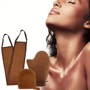 Self-tanning Applicator for Facial and Body Care, 3 Counts/set Reusable Full Body & Back Applicator Glove, Precision Mini Finger Mitt for Face & Body