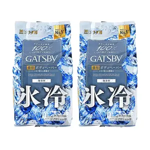 Mandom Gatsby Ice Cooling Body Wipes Unscented 30 Count 2 Pack - Refreshing & Odor Control for Men & Women