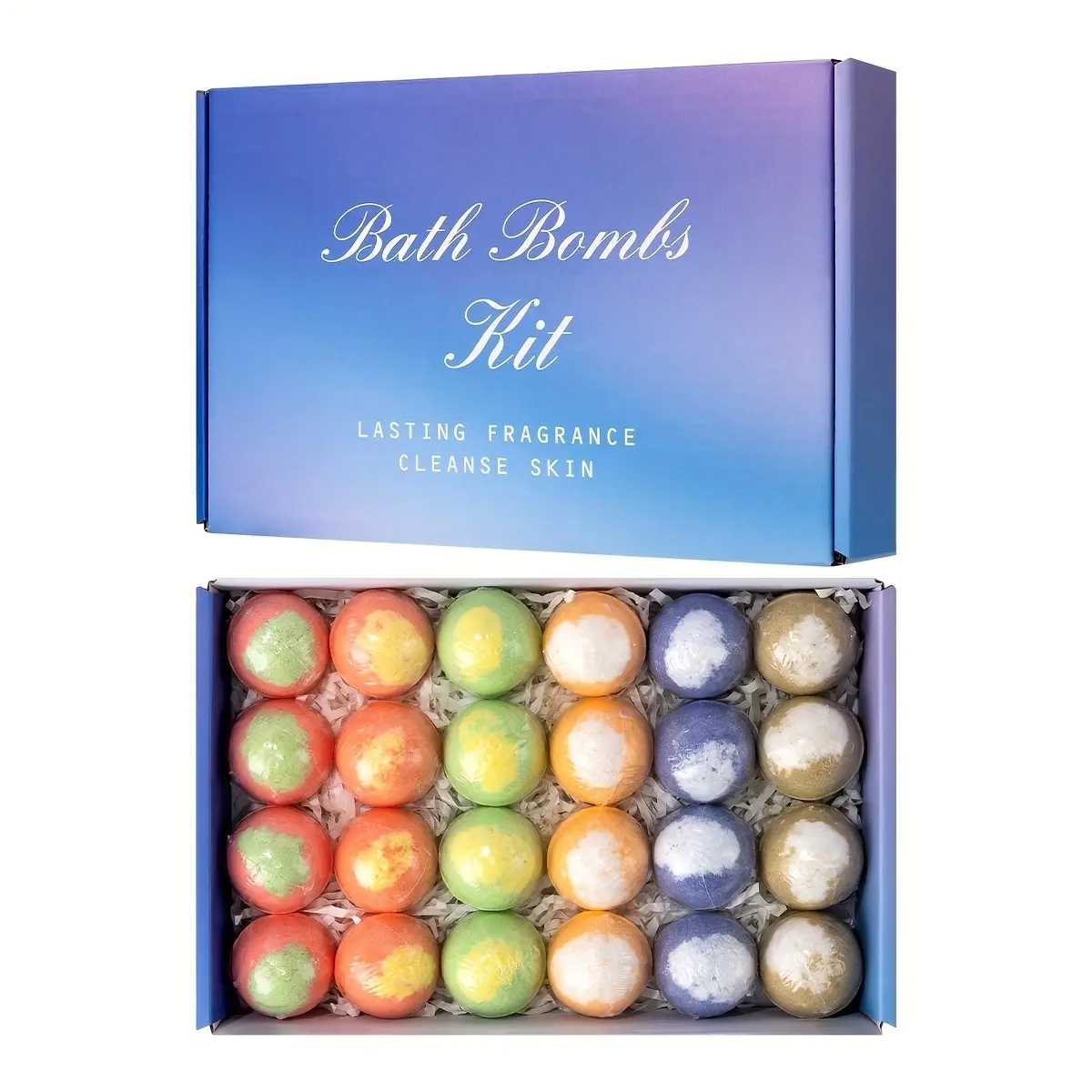 24 Pack Handmade Essential Oil Bath Bombs Bubble Fizz Set, Luxury Spa Bath Bombs, Perfect Festival Gift for Wife Girlfriend Sisters Birthday Anniversary Xmas Halloween