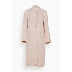 Linen Lurex Micro Herringbone Coat in Petalo