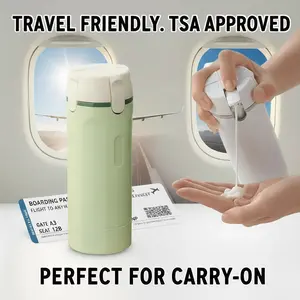 4-in-1 Premium Refillable Cosmetic Travel Bottle with Lid, Reusable Compact Storage for Shampoo & Body Wash, Portable Organizer for Travelers