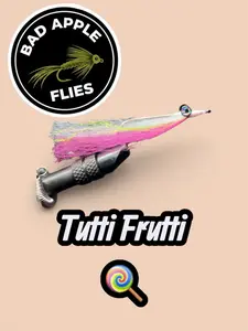 Bad Apple Flies | Tutti Frutti Clouser Minnow | Hand-Tied Artisan Fishing Fly for Bass & Saltwater