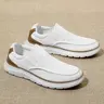 Men's Slip-On Mesh Footwear - Round Toe, Breathable Solid Color, Lightweight Comfortable Ankle Flats, Athletic Sports Shoes, Trainer for Daily Casual Wear, Walking