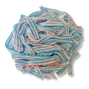Sour Belts - Cotton Candy Flavor Chewy Sour Candy Resealable Bag Tangy Sugar Coating Freshly Packaged Snack for Sour Candy Lovers