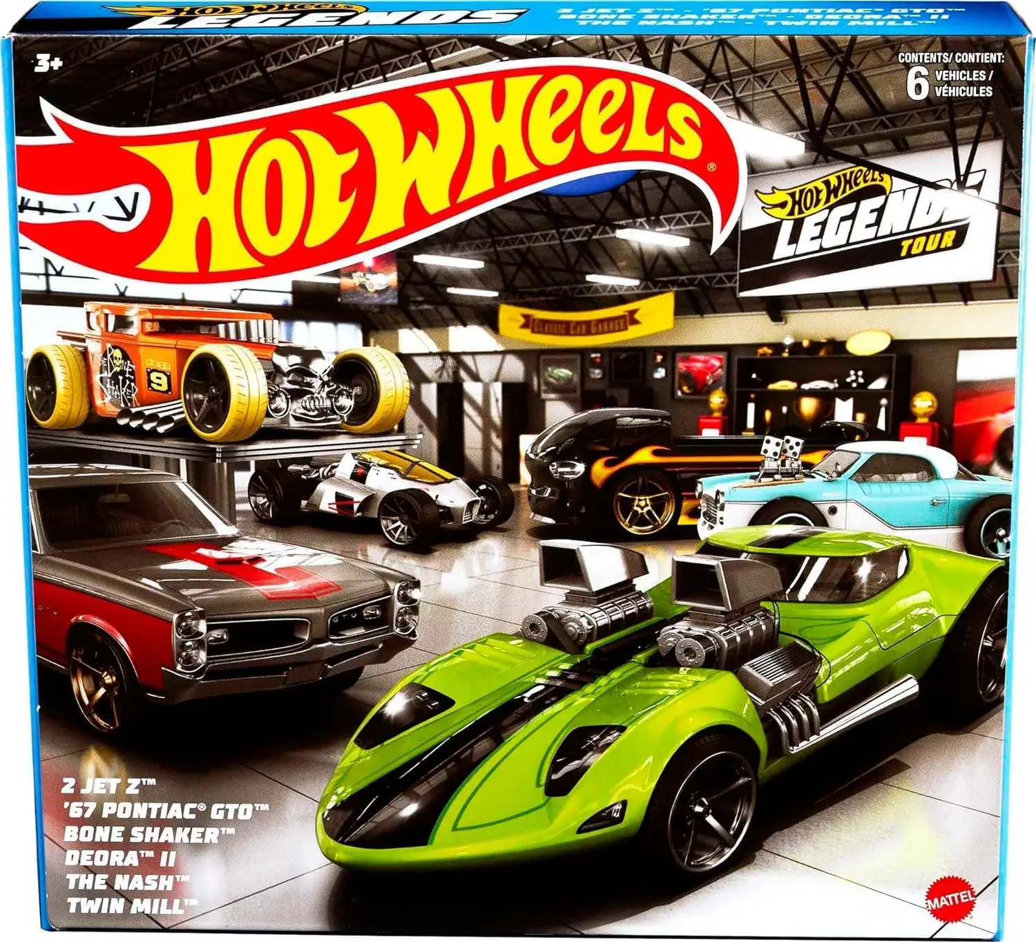 2022 Hot Wheels Legends Tour Themed 6-Car Multi-pack Box Set, HDH52 Model Diecast Collectible Toy Car Set