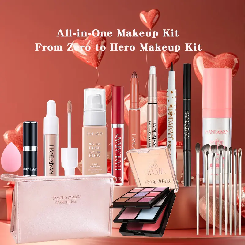 All-In-One Facial Makeup Set 13-Piece, Easy Makeup Collection, Suits All Skin Types, Essential Cosmetics for Women, Must-Have Beauty Kit