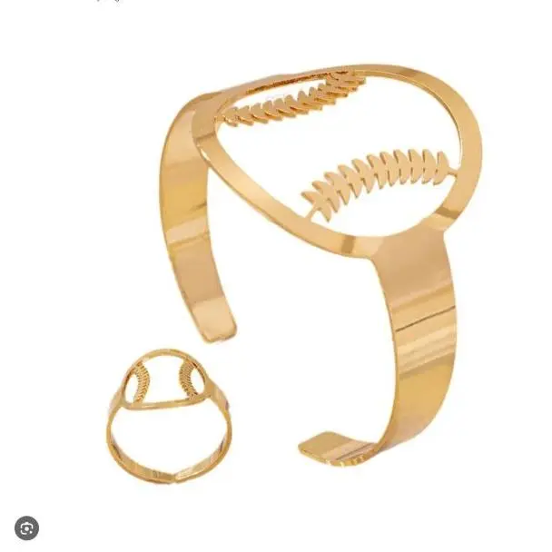 Gold Color Baseball Theme Bracelet