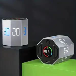 Pomodoro Cube Timer - Digital Magnetic Kitchen Timer with Eye-Catching Color-Coded Display, Flip Countdown, Silent & Loud Alarm, Perfect for Office Focus, Cooking