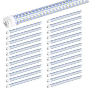25pcs 8ft LED tube light Bulbs, T8 Fa8 Single pin 8 Foot LED Shop Lights, 120W 3 Row LEDs, T10 T12 fluorescent replacement, remove ballast, 6000K cool white, Garage Car detailing, Ceiling lights workshop Commercial Ilumination