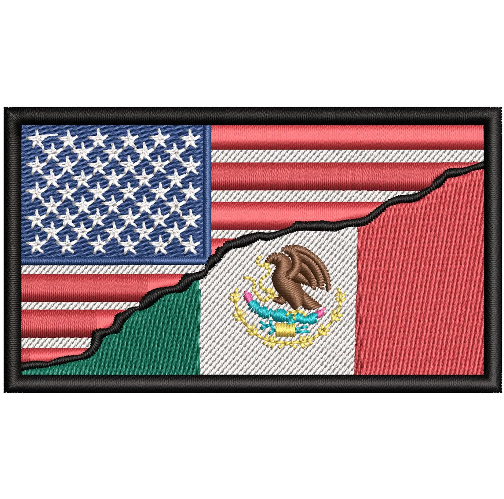 American Mexican Flag Patch American Mexican Flag Patch