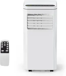 Portable Air Conditioner, 8000 BTUs 3-IN-1 Quiet AC Unit with Remote Control, Portable Air Conditioner Built-in Dehumidifier, Fan, Auto, Sleep Modes, Exhaust Hose & Window Kit, White