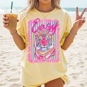 Preppy Easy Tiger Shirt, Funny Sarcastic Snarky Colorful Shirts, Trending Stripes Tee, Girly Boutique Tshirt