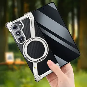 Creative and personalized Z case suitable for Samsung Zfold5/6, metal stand, magnetic suction, Zfold5 hollow protective cover, fun and unique