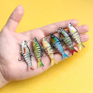 Ultra-Light 2.5g Minnow Lure | 6-Joint Swimbait for Bass | 3D Lifelike Eyes ABS Bait with Sharp High-Pitched Hooks