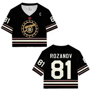 Hollander Rozanov Heated Rivalry Croptop Football Jersey, 81 Heated Rivalry Shirt, Connor Storrie Rozanov Shirt, Gift For Fan