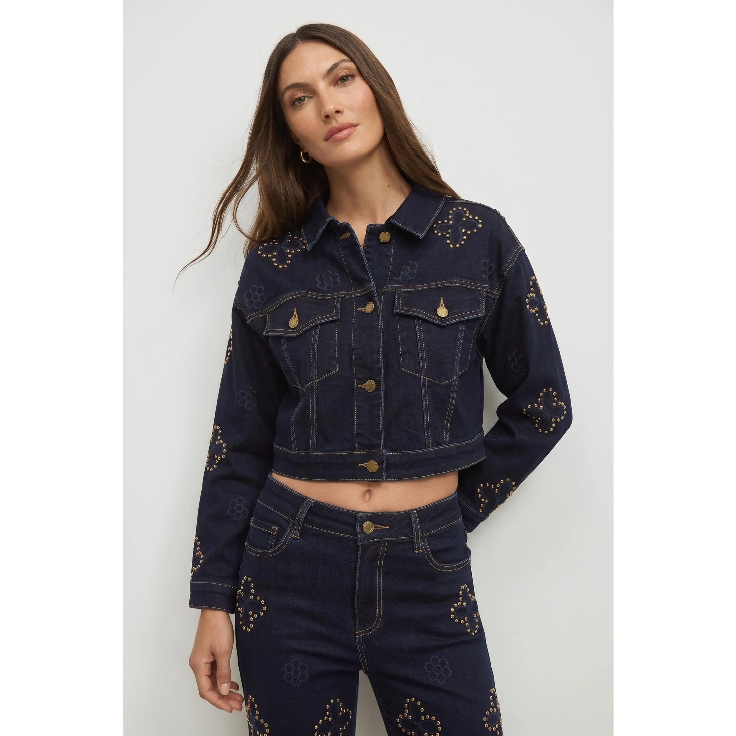 Kaia Studded Jacket - Indigo