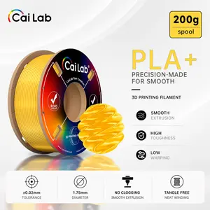 Cailab Pla Silk 3D Printing Filament 1.75mm 200g, High Gloss Smooth Shiny, Precision +/-0.02mm, No Clogging, Strong Layer Adhesion, Fdm Print, DIY Art Craft