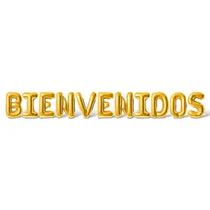 Letter Balloons - BIENVENIDOS 16" Inch Alphabet Letters Foil Mylar Balloon Welcome Party Banner