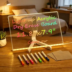 7-Color LED Light Drawing Board| 12x8 Acrylic Lumiboard for Creative Sketching & Home Decor