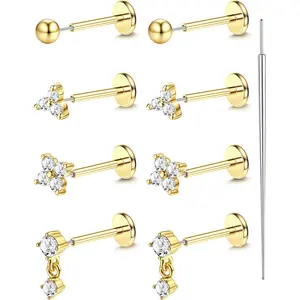LOLIAS 14K Gold Filled Nose Studs 316L Surgical Steel Gold Nose Rings Studs 6A CZ Simulated Diamond Corkscrew L Shaped Nose Piercing Hypoallergenic Nose Rings for Women Men 20G