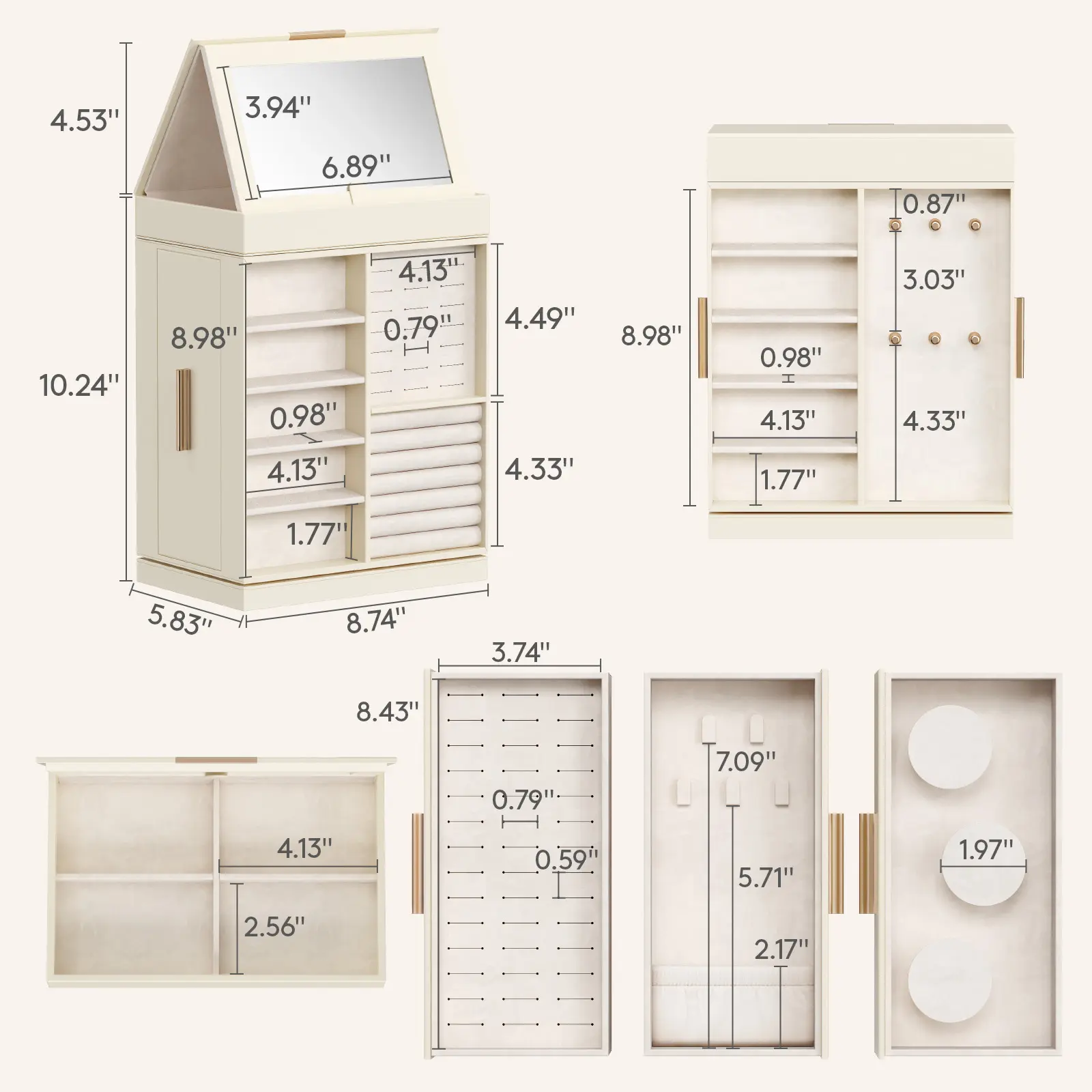 Top Mirror - Creamy White