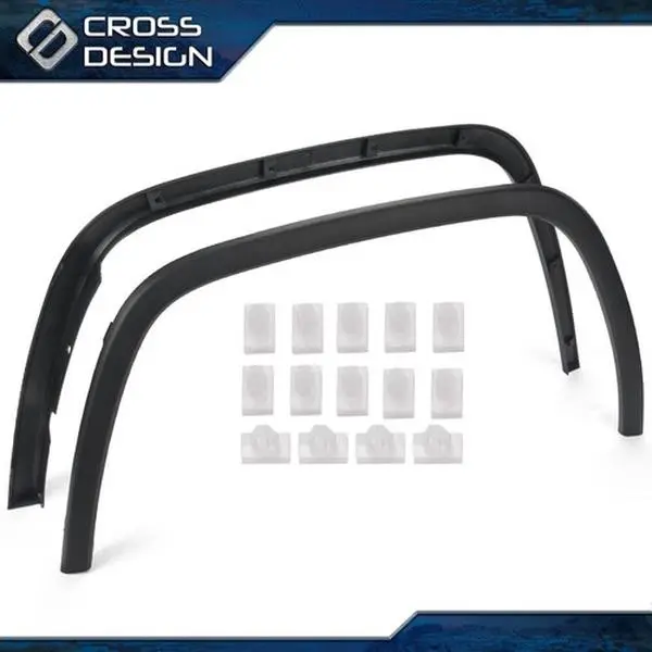 CROSSDESIGN 2-Piece Front Fender Flares Mud Flaps Splash Guards - Fit for 2011-17 Jeep Grand Cherokee, No Cutting/Trimming Needed, Black Pair Pack, Upgrade Look Car Exterior Accessory, No Assembly Required
