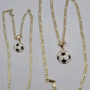 soccer ball set for Dad and son figaro 18"inches shorter 24"inches bigger included chains style  gold-plated classic colors design  both for this price