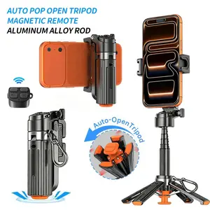 T13y Mini Selfie Stick, 360° Rotation, Bluetooth-compatible Remote, Selfie Trigger, Phone Holder, Remote Zoom, Ideal for Selfies, Live Streaming, Video, Lightweight, Portable