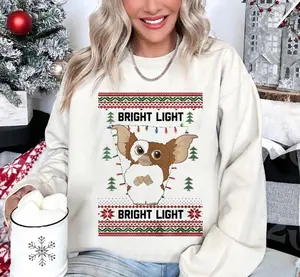 Bright Light Christmas Shirt, Funny Xmas Movie Sweatshirt, Funny Gizmo Character T-shirt, Comfy and Quality, Casual Style