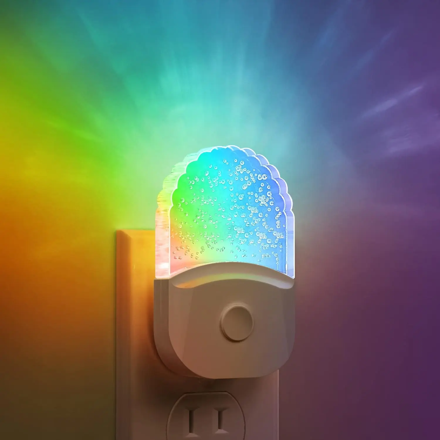 JandCase 2 Pack Night Light Plug Into Wall, RGB LED Night lights Color Changing  with Dusk to Dawn Sensor for Kids Room Bathroom Decor Gift  LED Lamp Light
