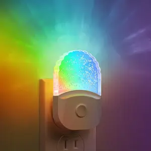 JandCase Night Light Plug Into Wall 2 Pack RGB LED Night lights Color Changing  with Dusk to Dawn Sensor for Kids Room Bathroom Decor Gift  LED Lamp Light