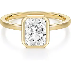 3CT Engagement Rings for Women  Cut CZ Solitaire Promise Wedding Bands Travel Bezel Ring Size 4-10