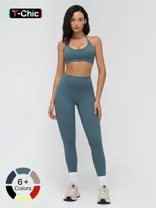 Women's Yoga Set, Medium Backless Tight-Fitting Design, Outdoor Running Sports Wear, Workout Running Clothes, Workout Running Outfits, Ideal for Cross-Border Activities, Athletic Sportswear All Seasons